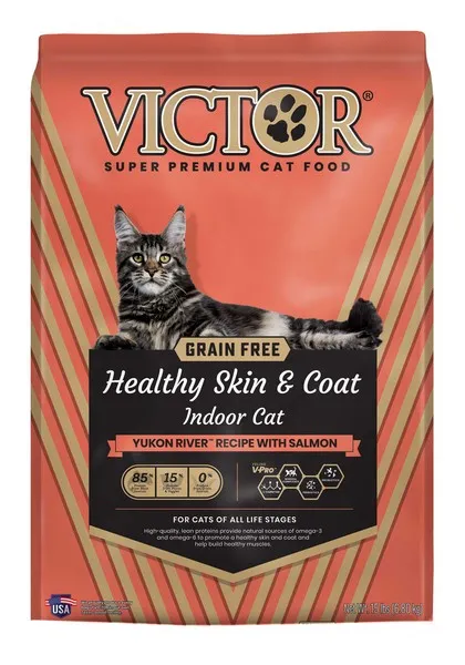 15 Lb Victor Grain Free Healthy Skin & Coat Indoor Cat - Treats